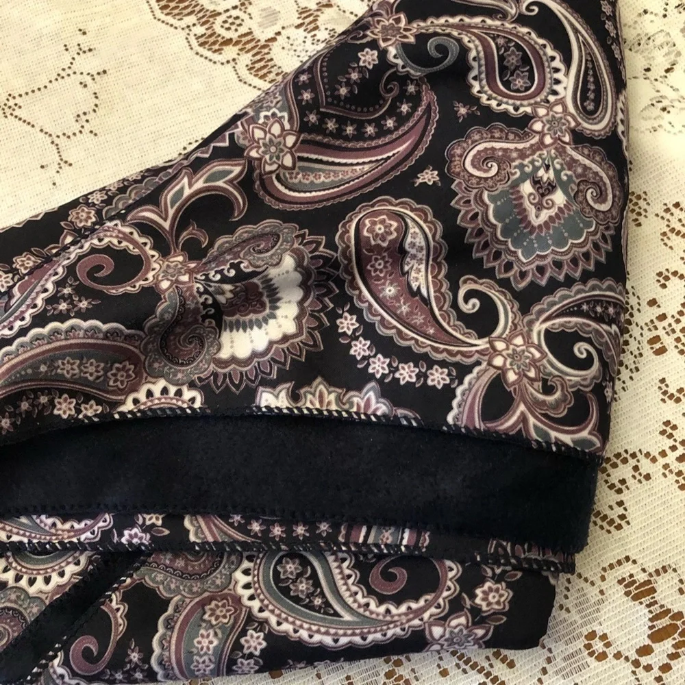 Navy Triangle Paisley Reversible Shawl